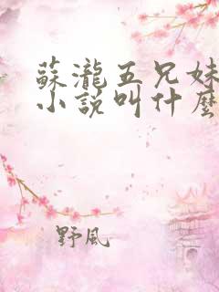 苏泷五兄妹原著小说叫什么