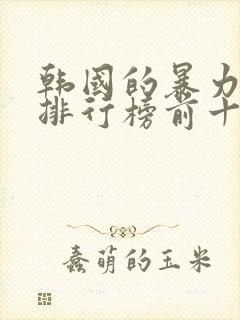 韩国的暴力电影排行榜前十名