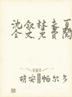 沈叙林未夏小说全文免费阅读