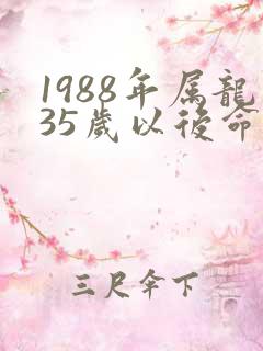 1988年属龙35岁以后命运