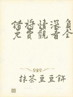 错将情深负流年免费观看全集高清版