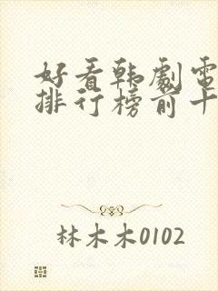 好看韩剧电视剧排行榜前十名