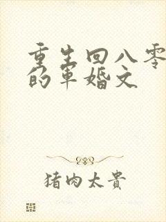 重生回八零年代的军婚文