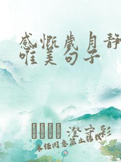 感慨岁月静好的唯美句子