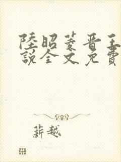 陆昭菱晋王的小说全文免费阅读最新章节