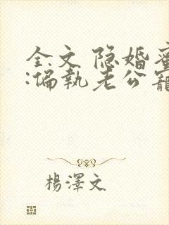 全文 隐婚蜜爱:偏执老公宠上瘾