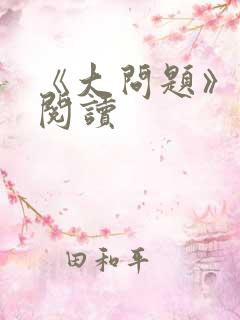 《大问题》在线阅读