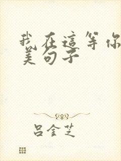我在这等你的唯美句子