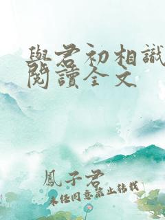 与君初相识免费阅读全文