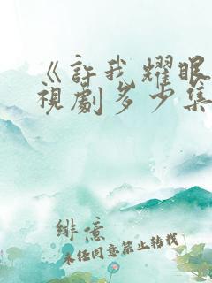 《许我耀眼》电视剧多少集