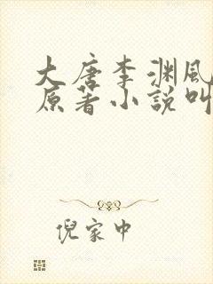 大唐李渊风流录原著小说叫什么名字