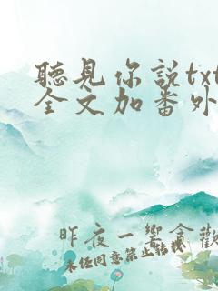 听见你说txt全文加番外