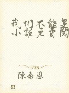 我们不能是朋友小说免费阅读