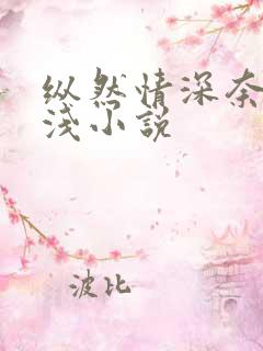 纵然情深奈何缘浅小说