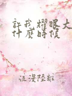 许我耀眼大结局什么时候