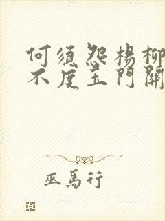 何须怨杨柳春风不度玉门关