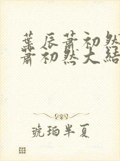 叶辰萧初然叶辰萧初然大结局