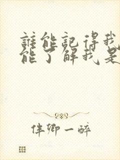 谁能记得我谁又能了解我是什么歌