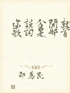 你说分开就分开歌词是哪首歌