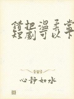 错把温柔当情深短剧可以下载吗