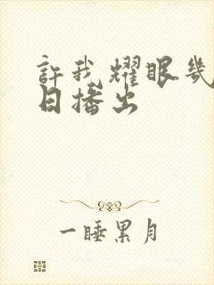 许我耀眼几月几日播出