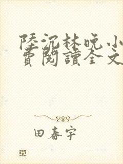 陆沉林晚小说免费阅读全文最新章节