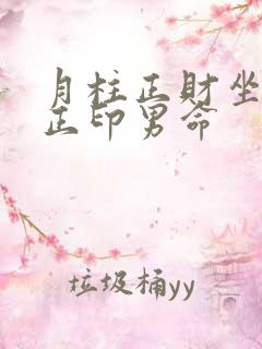 月柱正财坐正官正印男命