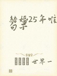 结婚25年唯美句子