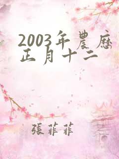 2003年农历正月十二