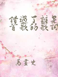 错过了谁是哪一首歌的歌词