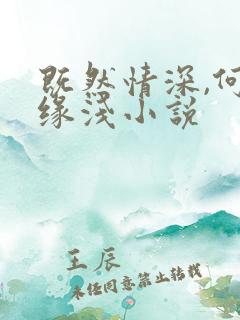 既然情深,何惧缘浅小说