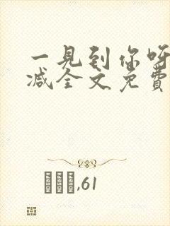 一见到你呀无删减全文免费阅读