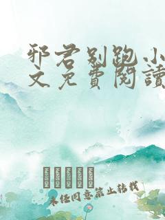 邪君别跑小说全文免费阅读