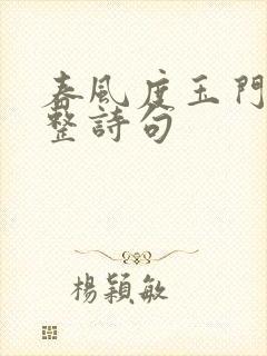 春风度玉门关完整诗句