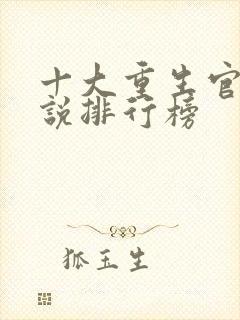 十大重生官场小说排行榜