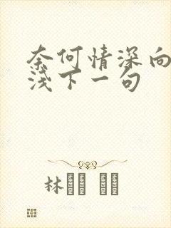 奈何情深向来缘浅下一句