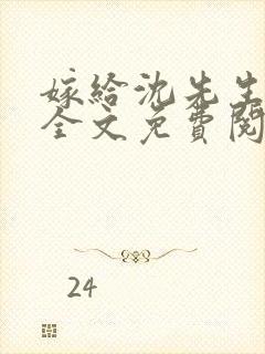 嫁给沈先生小说全文免费阅读