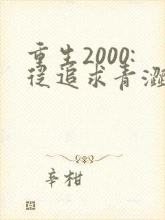 重生2000:从追求青涩校花同桌开始小说完整