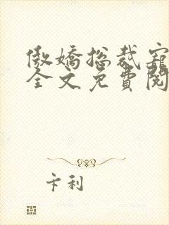 傲娇总裁宠上瘾全文免费阅读全文