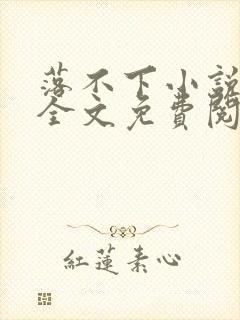 落不下小说在线全文免费阅读笔趣阁