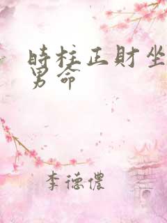 时柱正财坐偏财男命