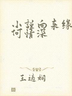 小说向来缘浅奈何情深