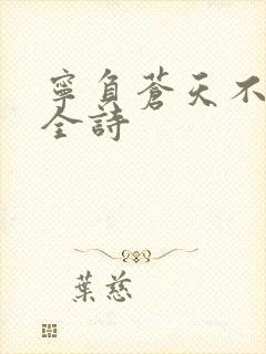 宁负苍天不负卿全诗