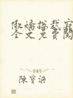 傲娇总裁宠上瘾全文免费阅读全文