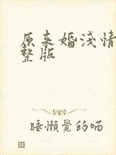 原来婚浅情深完整版