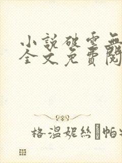 小说破云无弹窗全文免费阅读