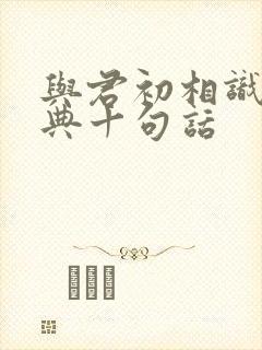 与君初相识最经典十句话