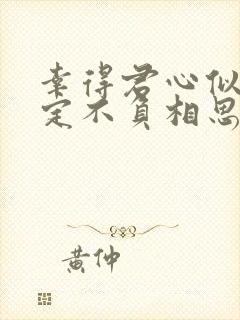 幸得君心似我心定不负相思意