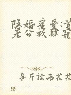 隐婚蜜爱:首席老公放肆宠