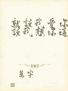 就说我爱你,就说我想你这首歌是什么歌